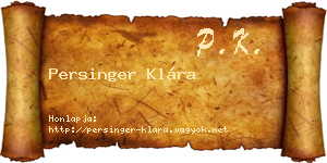 Persinger Klára névjegykártya